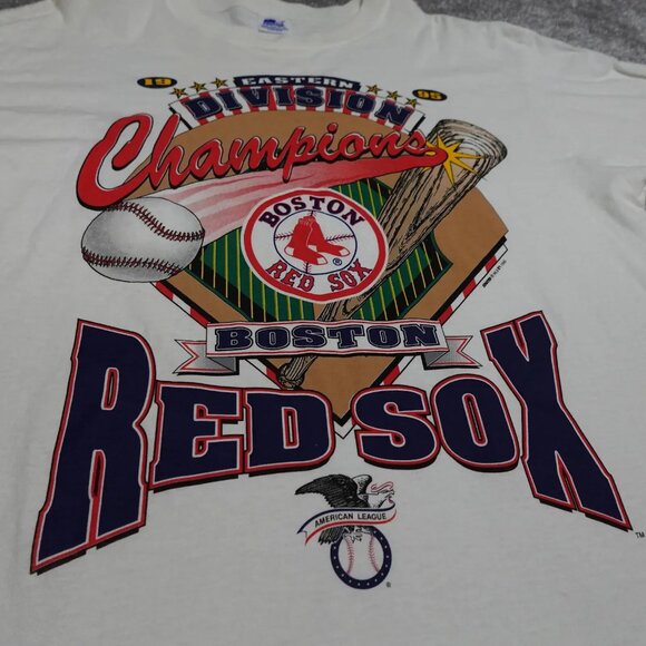 Vintage Single Stitch Adult Shirt 1995 Boston Red Sox Eastern Division Champions - Picture 4 of 12